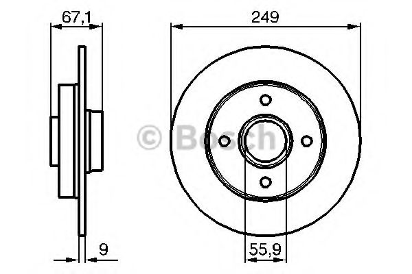BOSCH 0 986 479 219 Тормозной диск для CITROËN C4 I (CитроËн С4 и) BOSCH 0 986 479 219 Тормозной диск для CITROËN C4 I (CитроËн С4 и)