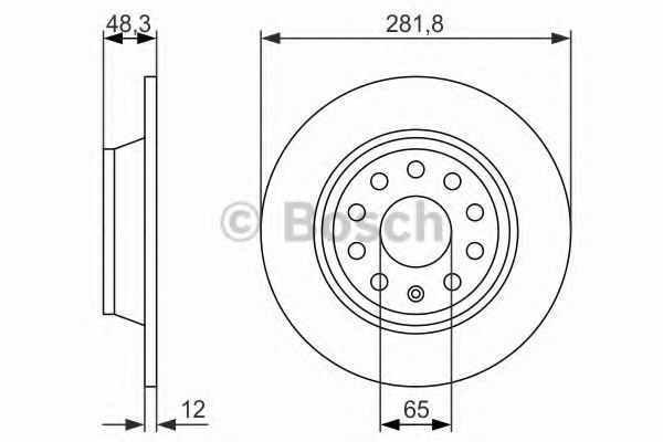 BOSCH 0 986 479 B93 Тормозной диск для SEAT ALTEA (Сеат Алтэа) BOSCH 0 986 479 B93 Тормозной диск для SEAT ALTEA (Сеат Алтэа)