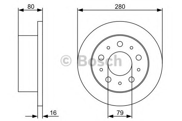 BOSCH 0 986 479 316 Тормозной диск для FIAT (Фиат) BOSCH 0 986 479 316 Тормозной диск для FIAT (Фиат)