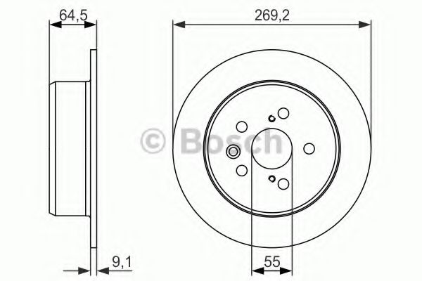 BOSCH 0 986 479 336 Тормозной диск задний мост для TOYOTA (Тойота/тоета)