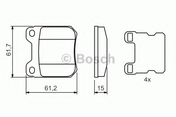 BOSCH 0 986 490 500 Тормозные колодки для OPEL OMEGA A (Опель Омэга а) BOSCH 0 986 490 500 Тормозные колодки для OPEL OMEGA A (Опель Омэга а)