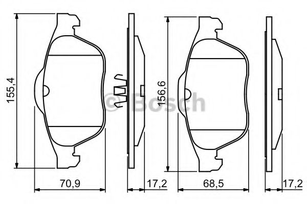 BOSCH 0 986 494 033 Тормозные колодки для RENAULT LAGUNA II (Рено Лагуна 2) BOSCH 0 986 494 033 Тормозные колодки для RENAULT LAGUNA II (Рено Лагуна 2)