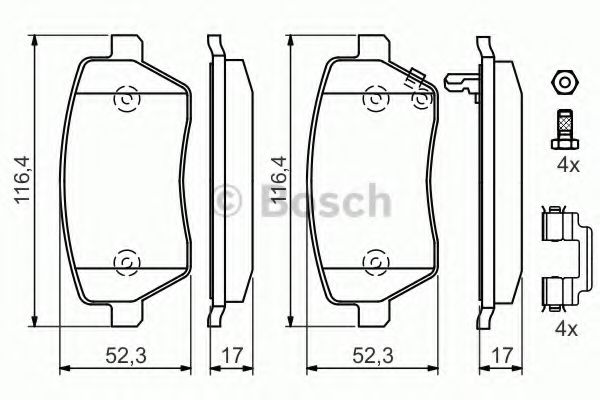 BOSCH 0 986 494 160 Тормозные колодки для OPEL AGILA (Опель Агила) BOSCH 0 986 494 160 Тормозные колодки для OPEL AGILA (Опель Агила)