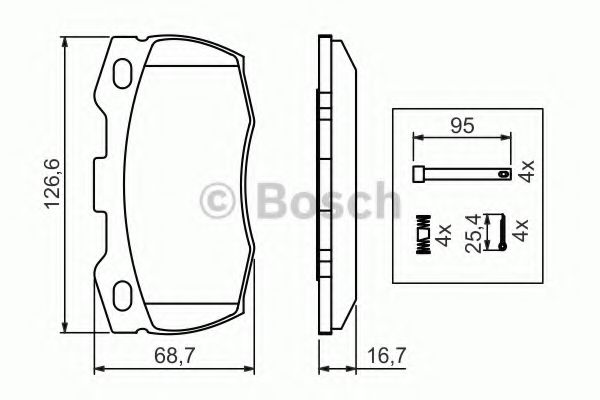 BOSCH 0 986 494 291 Тормозные колодки для LAND ROVER DEFENDER (Ленд ровер/лэнд ровер Дэфэндэр) BOSCH 0 986 494 291 Тормозные колодки для LAND ROVER DEFENDER (Ленд ровер/лэнд ровер Дэфэндэр)
