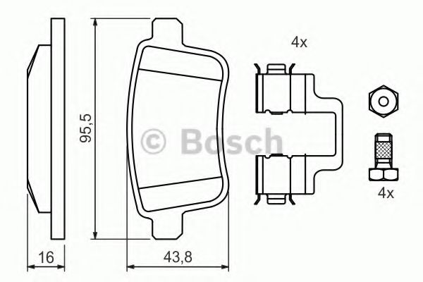 BOSCH 0 986 494 331 Тормозные колодки для RENAULT KANGOO / GRAND KANGOO (Рено Кангу / гранд кангу) BOSCH 0 986 494 331 Тормозные колодки для RENAULT KANGOO / GRAND KANGOO (Рено Кангу / гранд кангу)