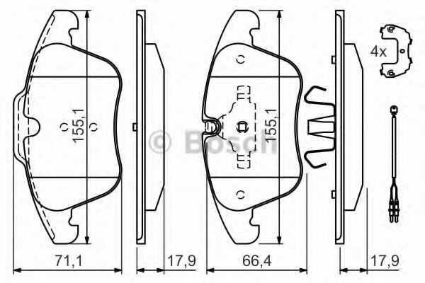 BOSCH 0 986 494 371 Тормозные колодки для CITROËN C5 III (CитроËн С5 3) BOSCH 0 986 494 371 Тормозные колодки для CITROËN C5 III (CитроËн С5 3)