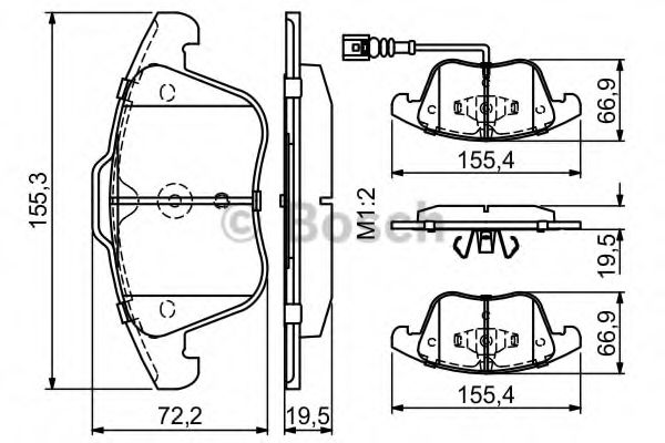 BOSCH 0 986 494 372 Тормозные колодки для VOLKSWAGEN (Фольксваген) BOSCH 0 986 494 372 Тормозные колодки для VOLKSWAGEN (Фольксваген)