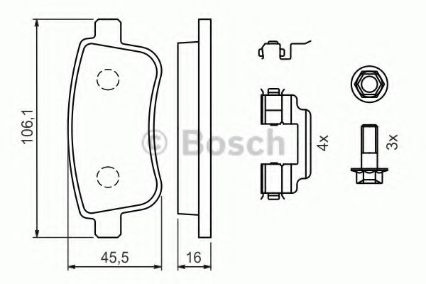 BOSCH 0 986 494 384 Тормозные колодки для RENAULT GRAN III (Рено Гран 3) BOSCH 0 986 494 384 Тормозные колодки для RENAULT GRAN III (Рено Гран 3)