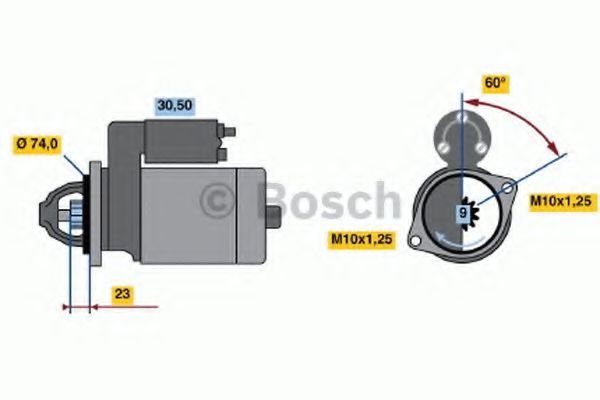 BOSCH 0 001 108 118 Стартер для VOLKSWAGEN TARO (Фольксваген Таро)