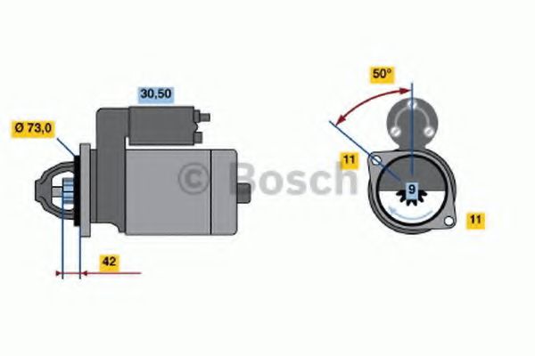 BOSCH 0 001 109 040 Стартер Bosch для LAND ROVER DEFENDER (Ленд ровер/лэнд ровер Дэфэндэр) BOSCH 0 001 109 040 Стартер Bosch для LAND ROVER DEFENDER (Ленд ровер/лэнд ровер Дэфэндэр)