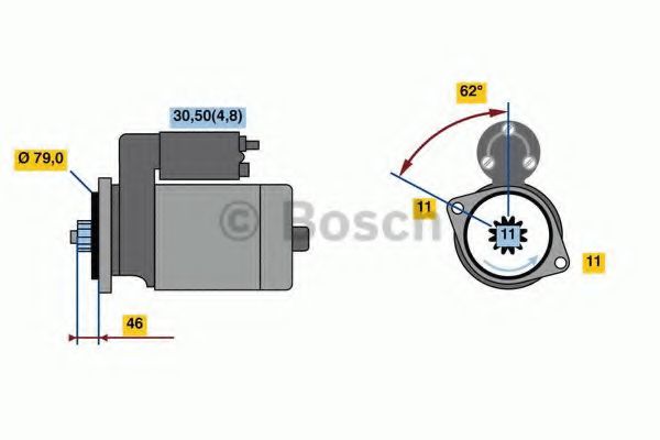 BOSCH 0 001 121 435 Стартер для автомобилей без функции старт-стоп для VOLKSWAGEN VENTO V (Фольксваген Венто 5) BOSCH 0 001 121 435 Стартер для автомобилей без функции старт-стоп для VOLKSWAGEN VENTO V (Фольксваген Венто 5)