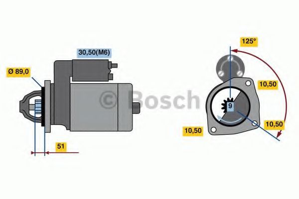 BOSCH 0 001 262 006 Стартер<br >OM 906. 967 