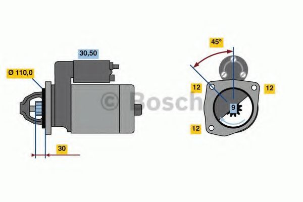BOSCH 0 001 262 008 Стартер 