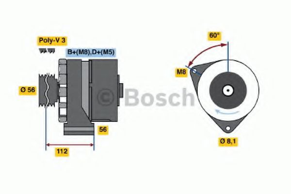BOSCH 0 120 469 012 Генератор для AUDI 90 (Ауди 90) BOSCH 0 120 469 012 Генератор для AUDI 90 (Ауди 90)