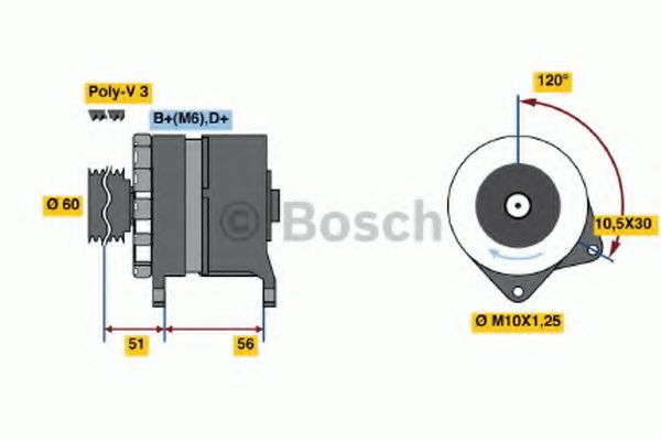 BOSCH 0 120 488 274 Генератор для автомобилей с кондиционером для LANCIA (Лансиа/лянча) BOSCH 0 120 488 274 Генератор для автомобилей с кондиционером для LANCIA (Лансиа/лянча)