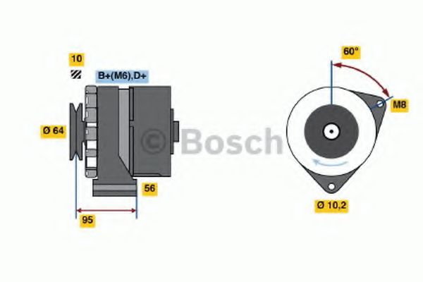 BOSCH 0 120 489 476 Генератор K1A<TU3> для PEUGEOT 205 II (Пежо 205 2) BOSCH 0 120 489 476 Генератор K1A<TU3> для PEUGEOT 205 II (Пежо 205 2)