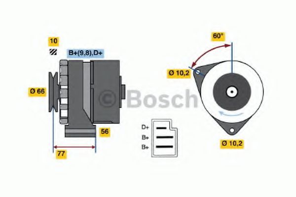 BOSCH 0 986 031 400 Генератор 55 для MERCEDES-BENZ SL (Мэрcэдэс-бэнз Сл) BOSCH 0 986 031 400 Генератор 55 для MERCEDES-BENZ SL (Мэрcэдэс-бэнз Сл)
