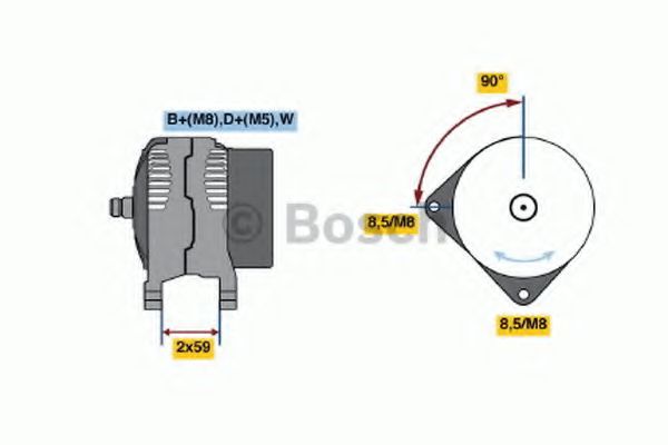 BOSCH 0 123 320 048 Генератор 90 для SKODA (Шкода) BOSCH 0 123 320 048 Генератор 90 для SKODA (Шкода)