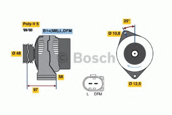 BOSCH 0 124 225 011 Генератор 85 для ROVER 25 (Ровер 25) BOSCH 0 124 225 011 Генератор 85 для ROVER 25 (Ровер 25)