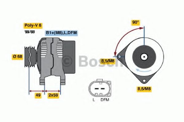 BOSCH 0 124 325 004 Генератор 90 для VOLKSWAGEN T4 CARAVELLE (Фольксваген Т4 cараvэллэ) BOSCH 0 124 325 004 Генератор 90 для VOLKSWAGEN T4 CARAVELLE (Фольксваген Т4 cараvэллэ)