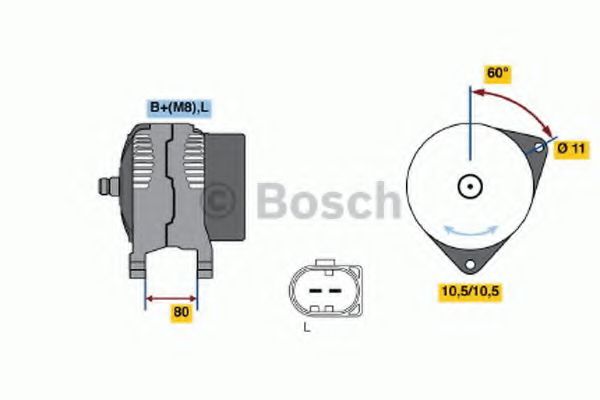 BOSCH 0 124 325 122 Генератор F1CE0481<Euro 3> для IVECO (Ивеко) BOSCH 0 124 325 122 Генератор F1CE0481<Euro 3> для IVECO (Ивеко)
