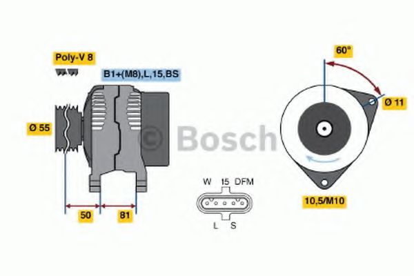 BOSCH 0 124 555 005 Генератор F4AE3481C для IVECO EUROFIRE (Ивеко Эурофирэ) BOSCH 0 124 555 005 Генератор F4AE3481C для IVECO EUROFIRE (Ивеко Эурофирэ)