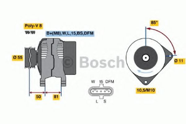 BOSCH 0 124 555 006 Генератор 80 для DAF CF 65 (Даф Cф 65) BOSCH 0 124 555 006 Генератор 80 для DAF CF 65 (Даф Cф 65)