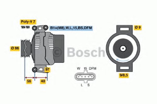 BOSCH 0 124 555 018 Генератор 80 для DAF (Даф) BOSCH 0 124 555 018 Генератор 80 для DAF (Даф)
