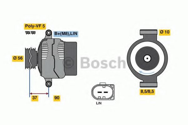 BOSCH 0 125 711 048 Генератор 150 для VOLVO C30 (Вольво C30) BOSCH 0 125 711 048 Генератор 150 для VOLVO C30 (Вольво C30)