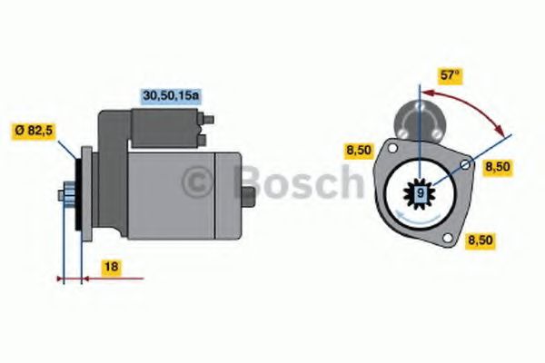 BOSCH 0 986 010 570 Стартер для VOLKSWAGEN CADDY I (Фольксваген Cаддъ и) BOSCH 0 986 010 570 Стартер для VOLKSWAGEN CADDY I (Фольксваген Cаддъ и)
