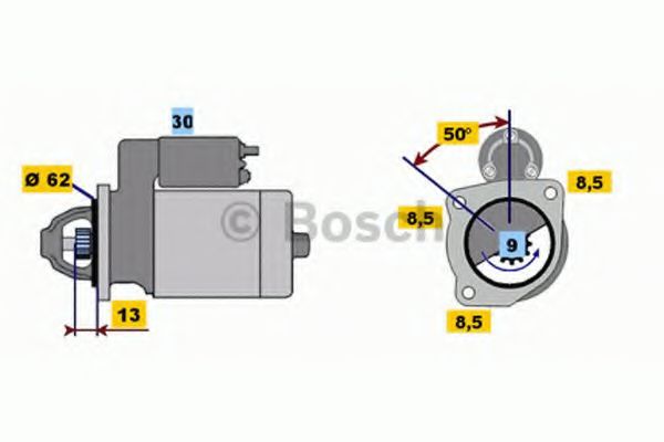 BOSCH 0 986 011 941 Стартер 126 A1. 048 для FIAT 500 (Фиат 500) BOSCH 0 986 011 941 Стартер 126 A1. 048 для FIAT 500 (Фиат 500)