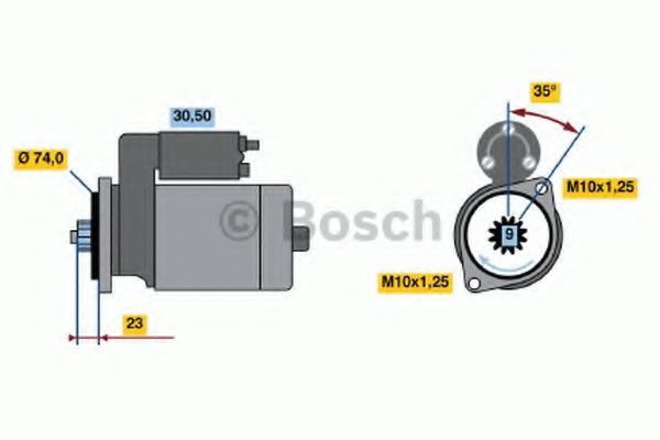 BOSCH 0 986 013 521 Стартер<br >для холодных климатических зон 
