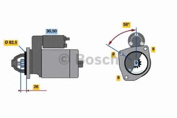BOSCH 0 986 013 640 Стартер<br >MARELLI 
