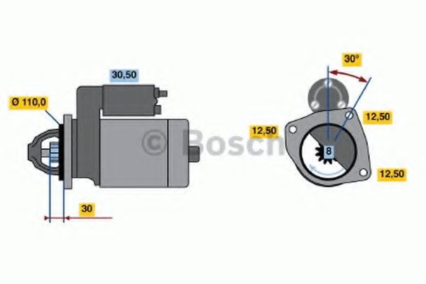 BOSCH 0 986 013 871 Стартер<br >MARELLI 