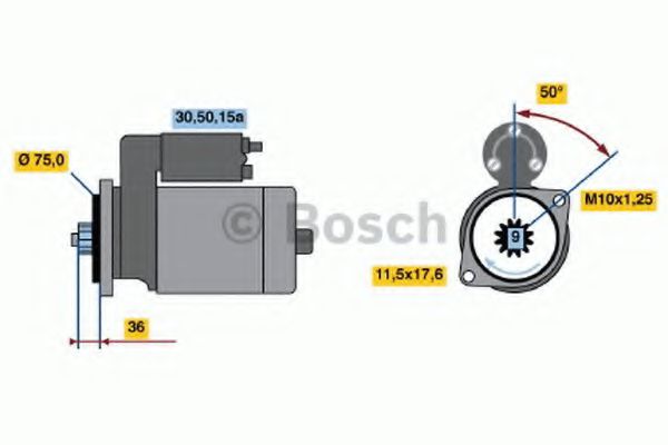 BOSCH 0 986 014 041 Стартер 