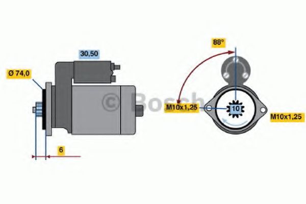 BOSCH 0 986 014 491 Стартер<br >07 1987 