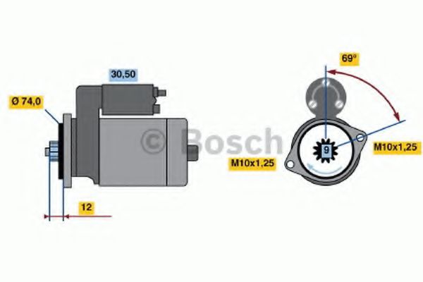 BOSCH 0 986 014 501 Стартер 