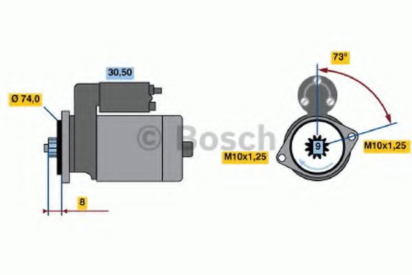 BOSCH 0 986 015 001 Стартер 