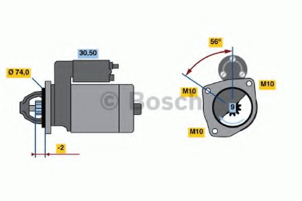 BOSCH 0 986 016 950 Стартер<br >MITSUBISHI 