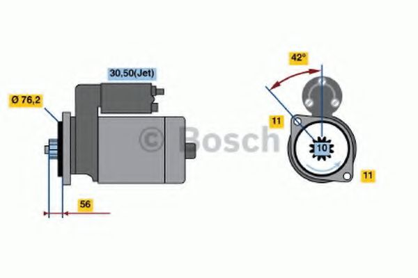 BOSCH 0 986 016 980 Стартер механическая коробка передач для VOLKSWAGEN NOVO FUSCA (Фольксваген Ноvо фусcа) BOSCH 0 986 016 980 Стартер механическая коробка передач для VOLKSWAGEN NOVO FUSCA (Фольксваген Ноvо фусcа)