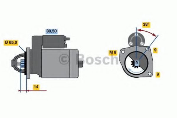 BOSCH 0 986 017 030 Стартер<br >кроме холодных климатических зон 