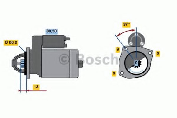 BOSCH 0 986 017 770 Стартер<br >MARELLI 