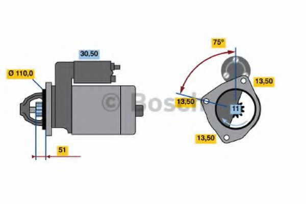 BOSCH 0 986 017 980 Стартер 
