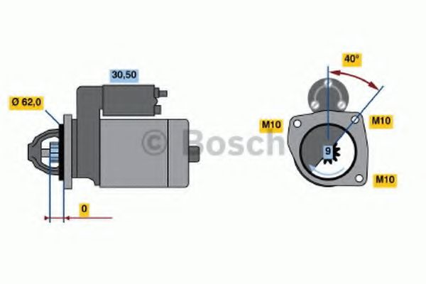 BOSCH 0 986 018 581 Стартер<br >02 2001 