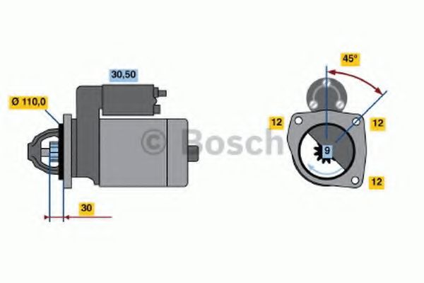 BOSCH 0 986 019 010 Стартер 