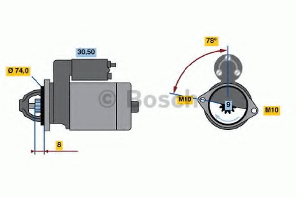 BOSCH 0 986 019 121 Стартер 