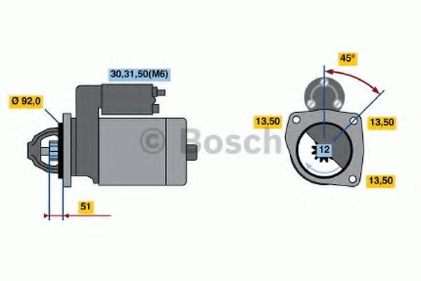 BOSCH 0 986 019 830 Стартер 