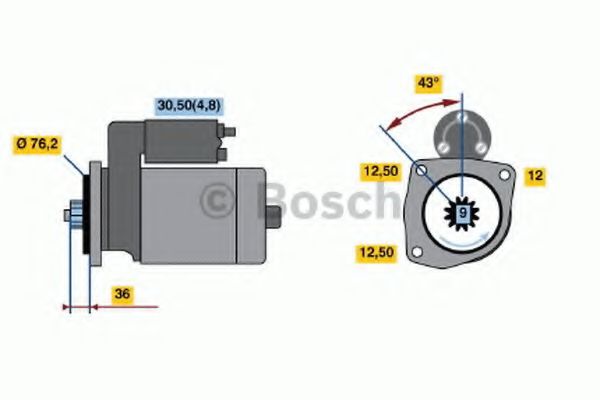 BOSCH 0 986 019 890 Стартер 
