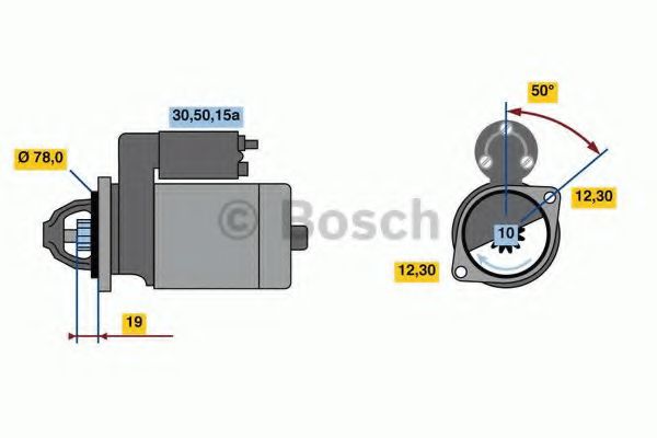 BOSCH 0 986 020 001 Стартер<br >10 1988 
