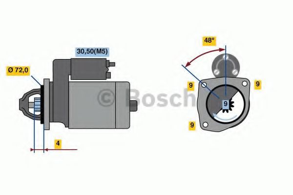 BOSCH 0 986 020 091 Стартер 